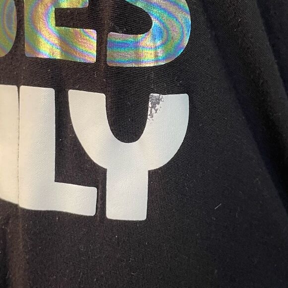 Miken Good Vibes Only Graphic Tank Top Black Knit Sleeveless Crewneck M - Picture 4 of 7